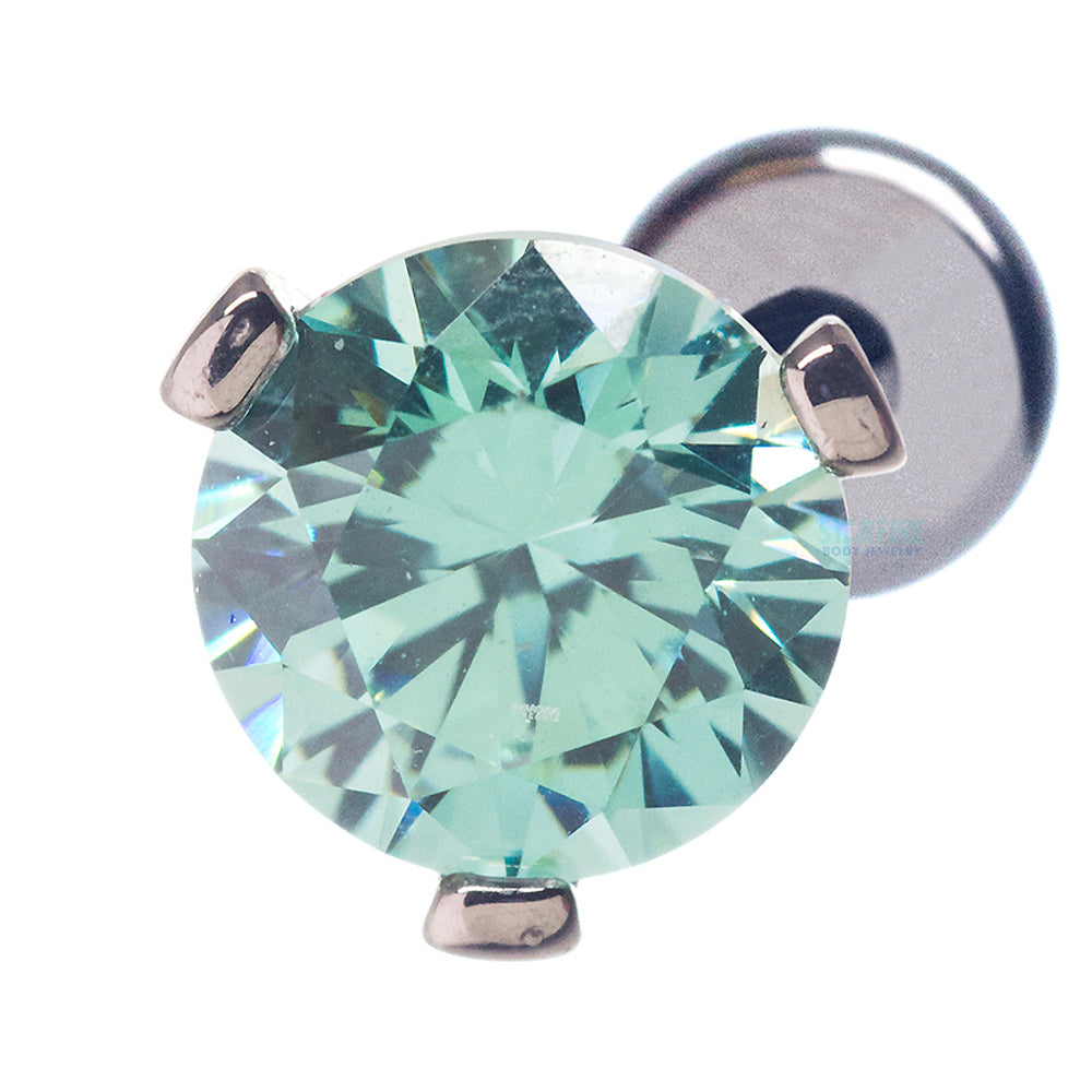 6mm 3 Prong-Set Faceted Gem on Flatback