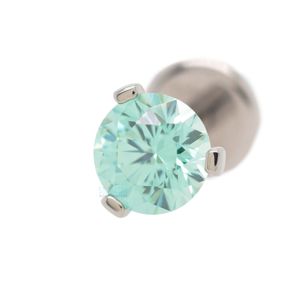 3 Prong-Set Faceted Gem on Flatback