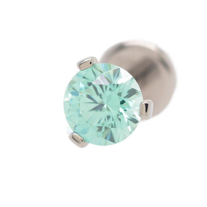 3 Prong-Set Faceted Gem on Flatback