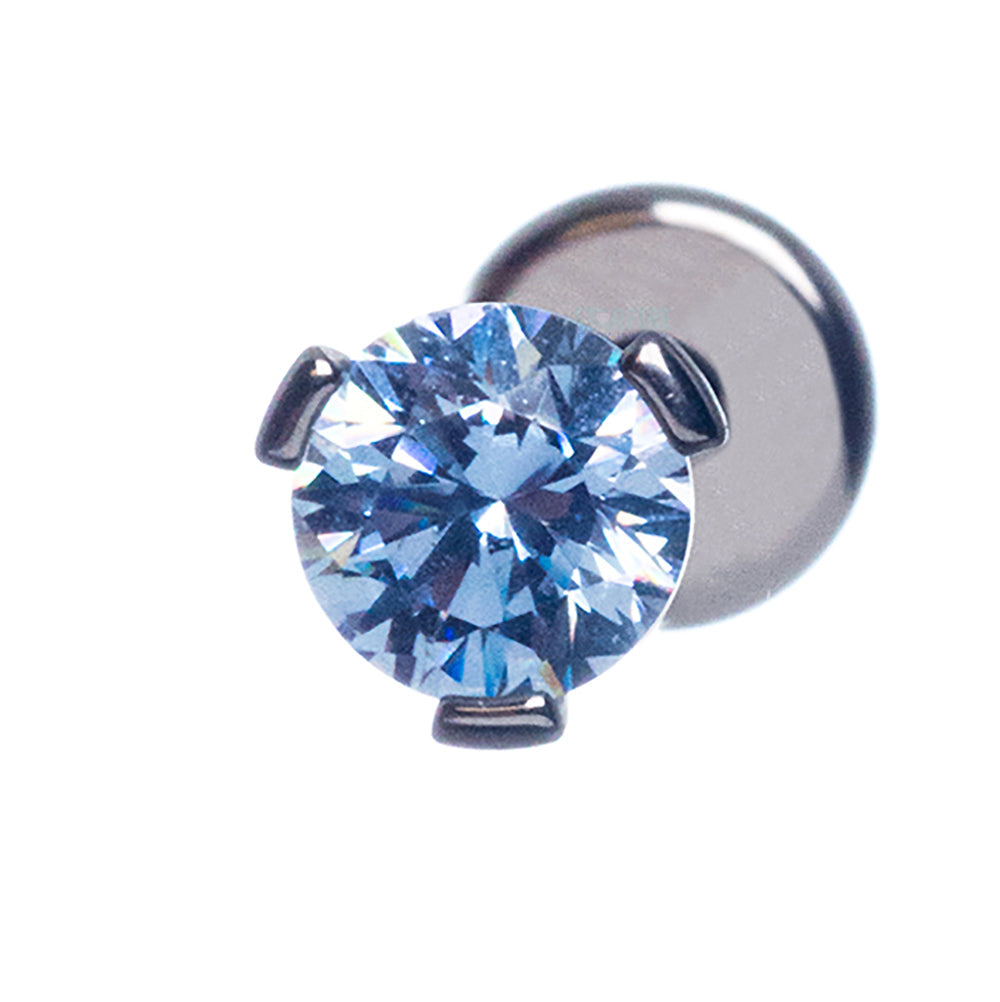 3 Prong-Set Faceted Gem on Flatback