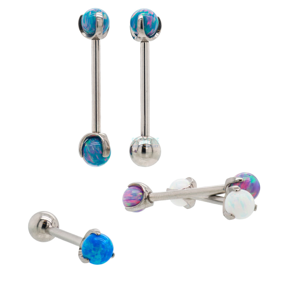Opal Ball in Prong's Tongue Barbell