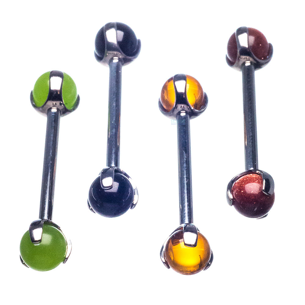 Stone Ball in Prong's Tongue Barbell