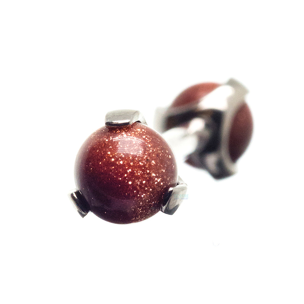 Stone Ball in Prong's Tongue Barbell