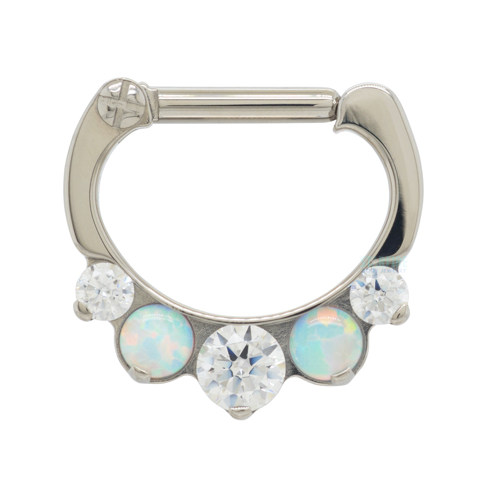 "Odyssey" Clicker #27 Graduated 'Mixed Gem 1' with Faceted Gems & Opals - 1/4" post