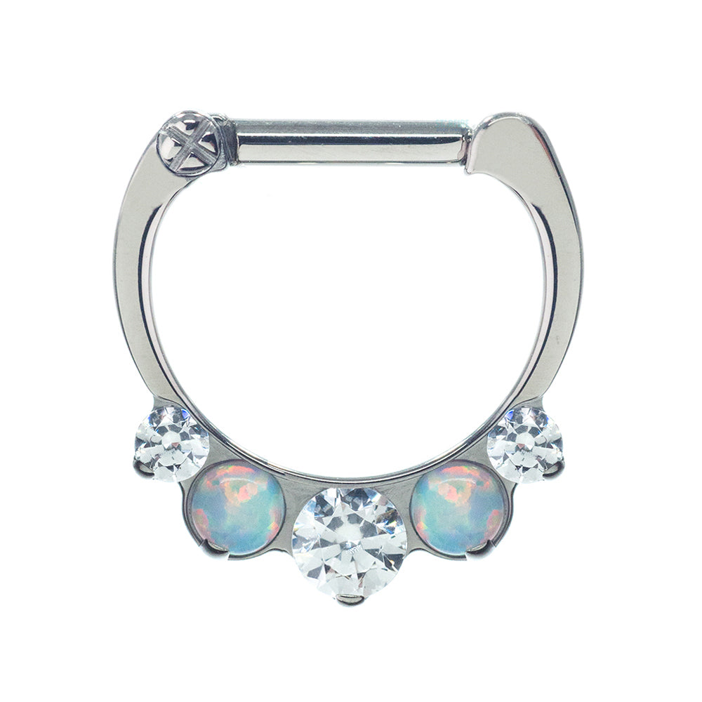 "Odyssey" Clicker #27 Graduated 'Mixed Gem 1' with Faceted Gems & Opals - 1/4" post