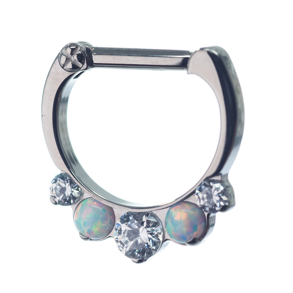 "Odyssey" Clicker #27 Graduated 'Mixed Gem 1' with Faceted Gems & Opals - 1/4" post