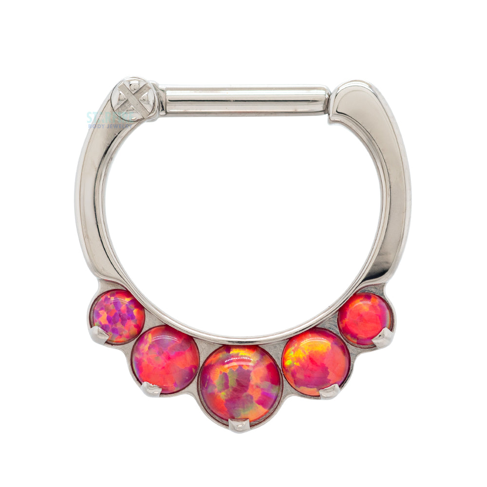 "Odyssey" Clicker #8 with 5 Graduated Opals - 16 ga. 1/4" post