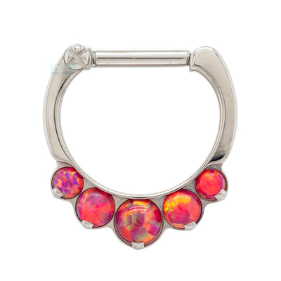 "Odyssey" Clicker #8 with 5 Graduated Opals - 16 ga. 1/4" post