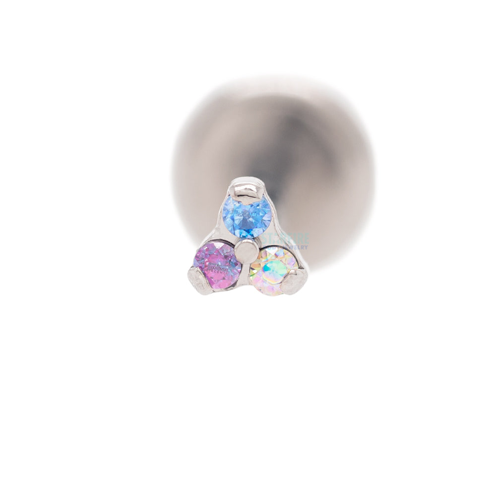 1mm Faceted Gems in Trinity (Menage a Trois) on Flatback - custom color combos