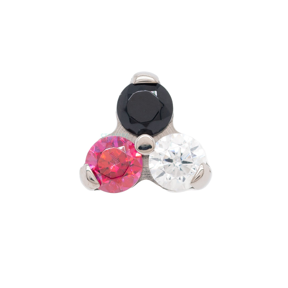 2mm Faceted Gems in Trinity (Menage a Trois) on Flatback - custom color combos
