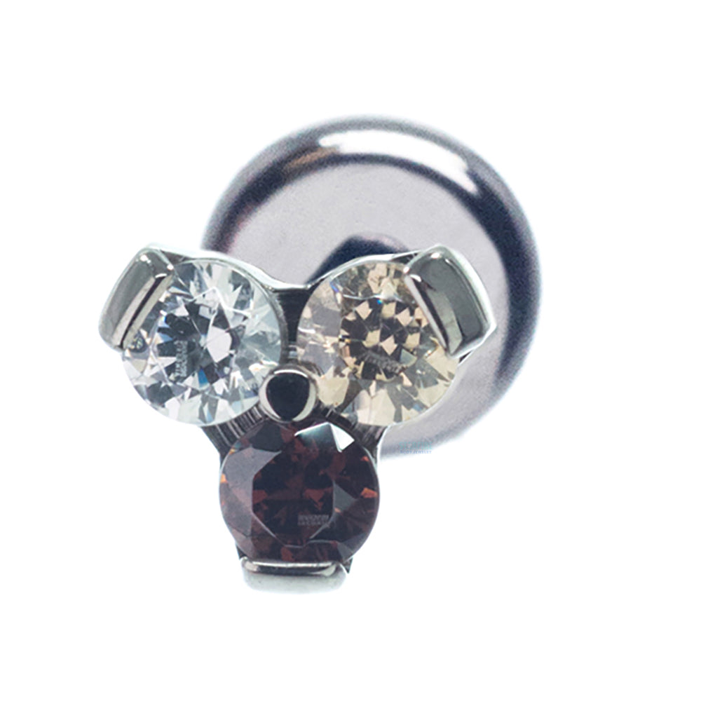 2mm Faceted Gems in Trinity (Menage a Trois) on Flatback - custom color combos