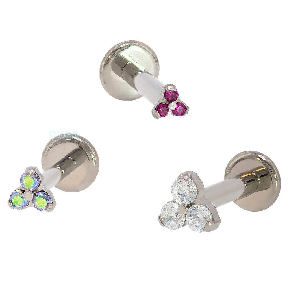Faceted Gems in Trinity (Menage a Trois) on Flatback