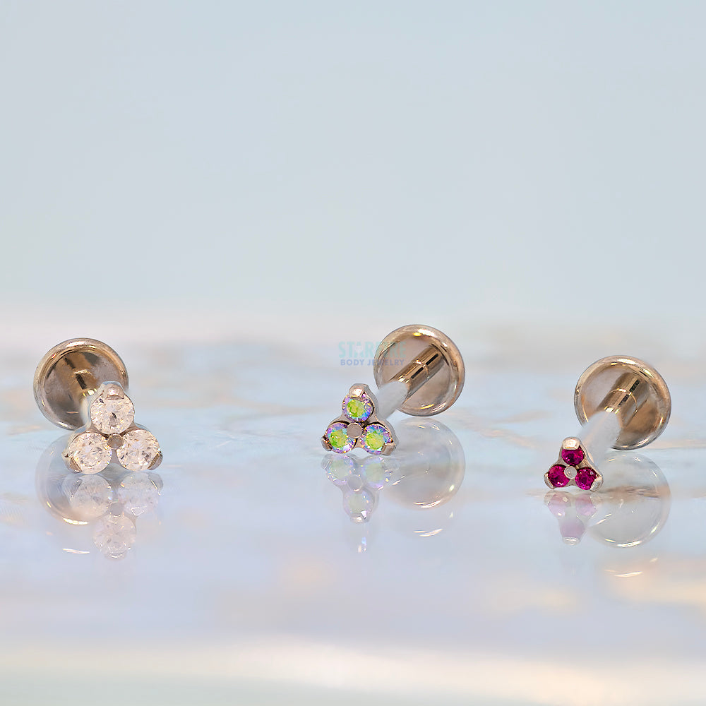 Faceted Gems in Trinity (Menage a Trois) on Flatback