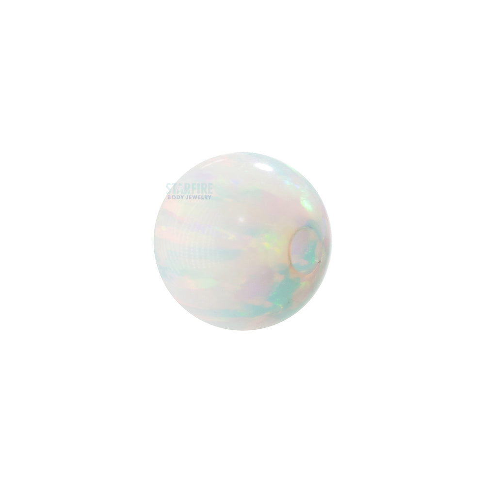 Captive Bead Ring (CBR) in White Gold with Opal Captive Bead