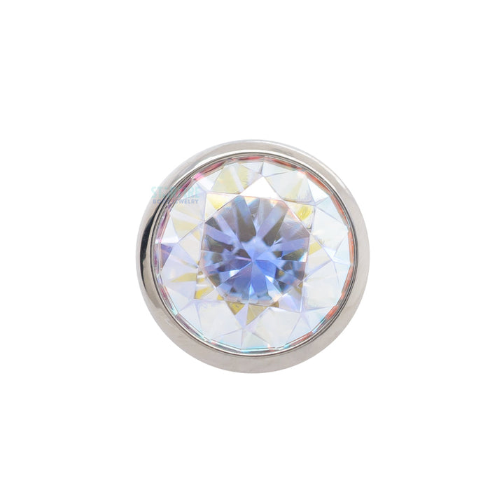 Bezel-set Round Faceted Gem on Flatback