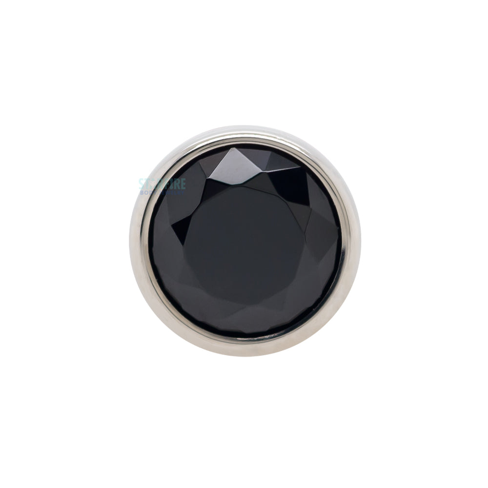 Bezel-set Round Faceted Gem on Flatback