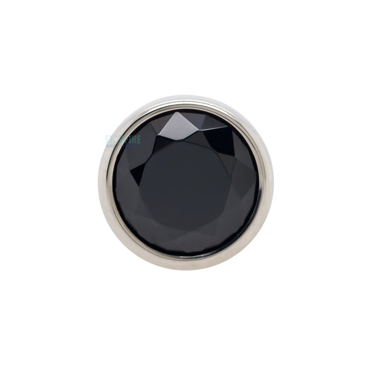Bezel-set Round Faceted Gem on Flatback
