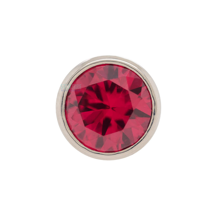 Bezel-set Round Faceted Gem on Flatback