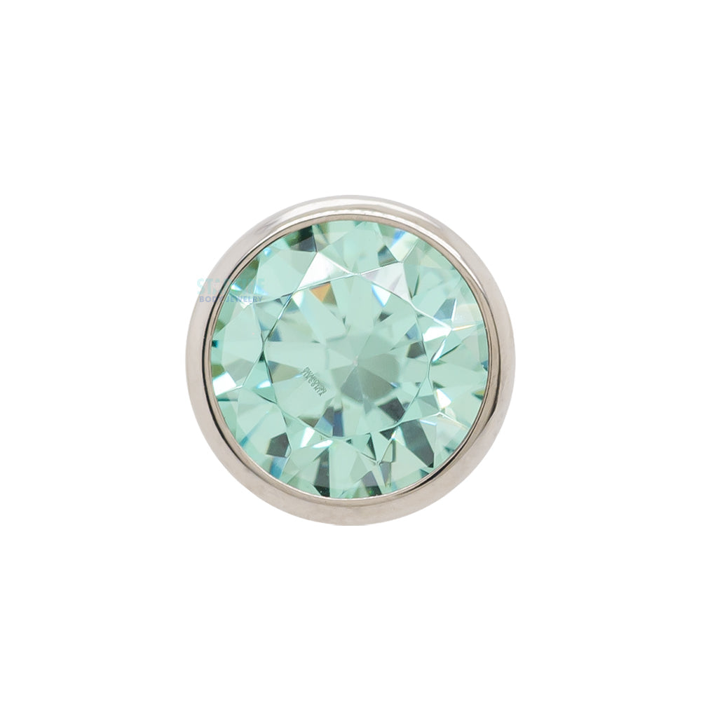 Bezel-set Round Faceted Gem on Flatback