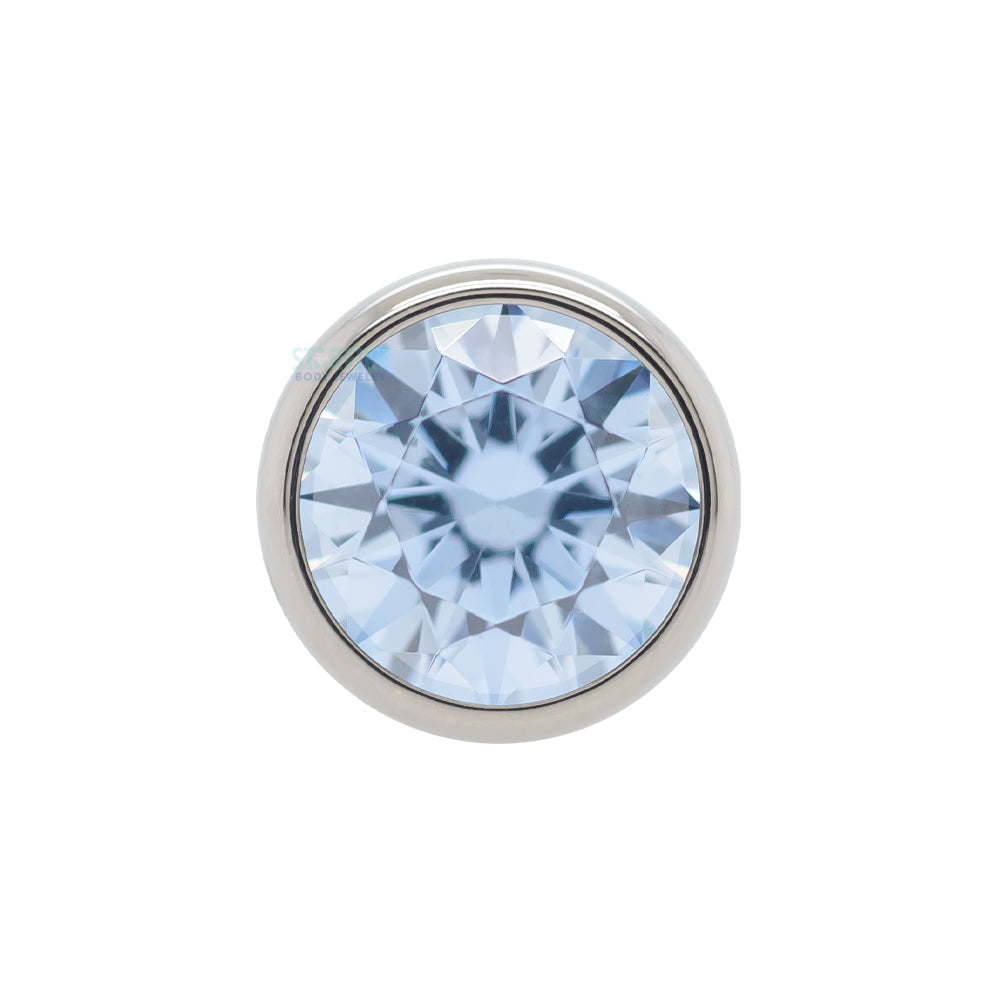 Bezel-set Round Faceted Gem on Flatback