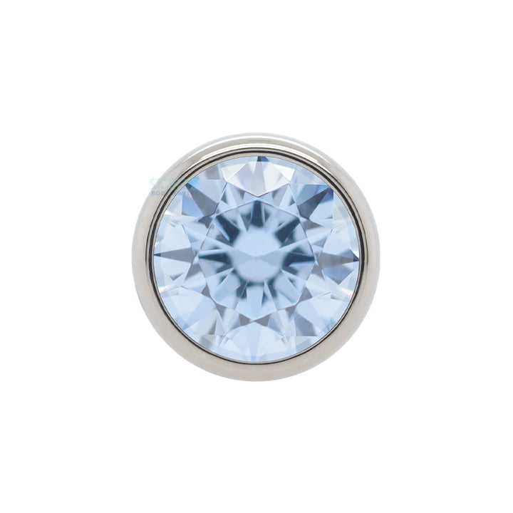 Bezel-set Round Faceted Gem on Flatback