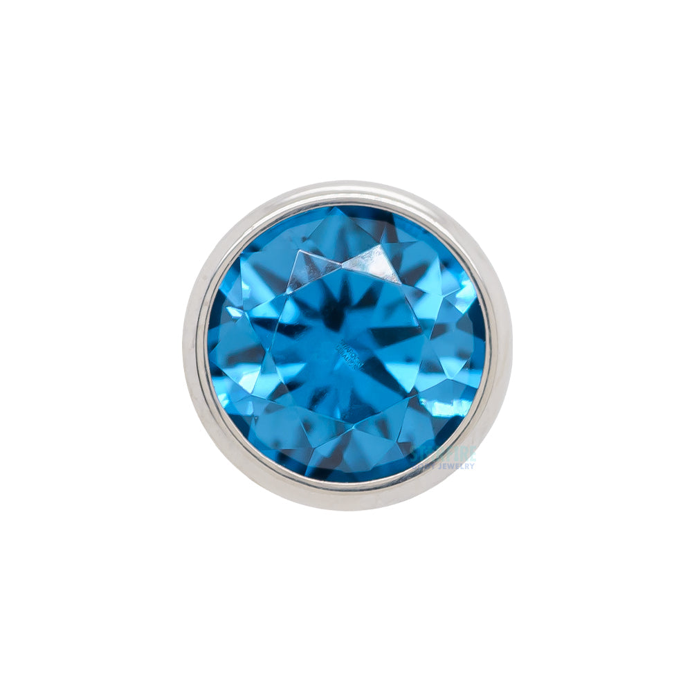 Bezel-set Round Faceted Gem on Flatback