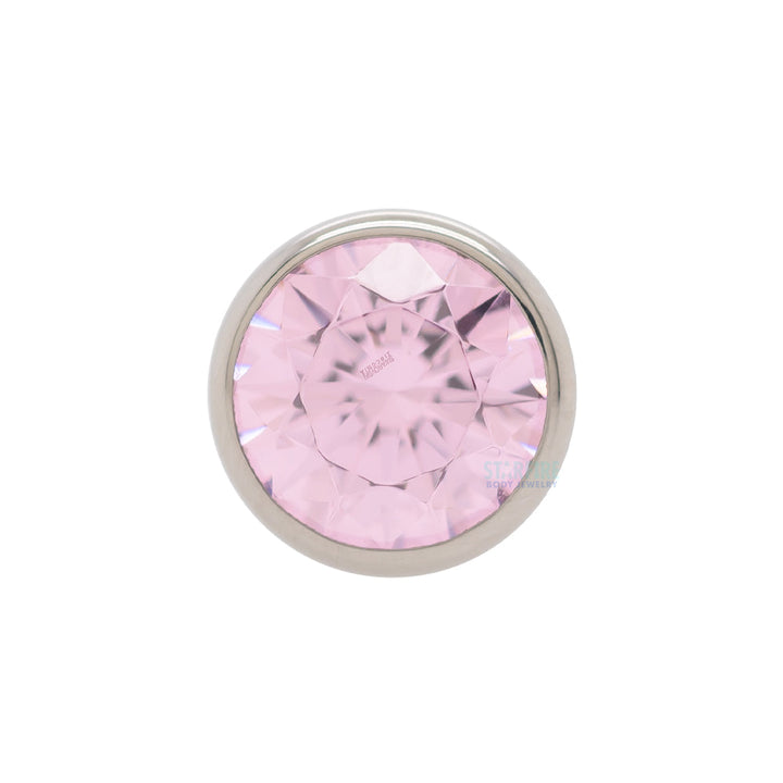 Bezel-set Round Faceted Gem on Flatback
