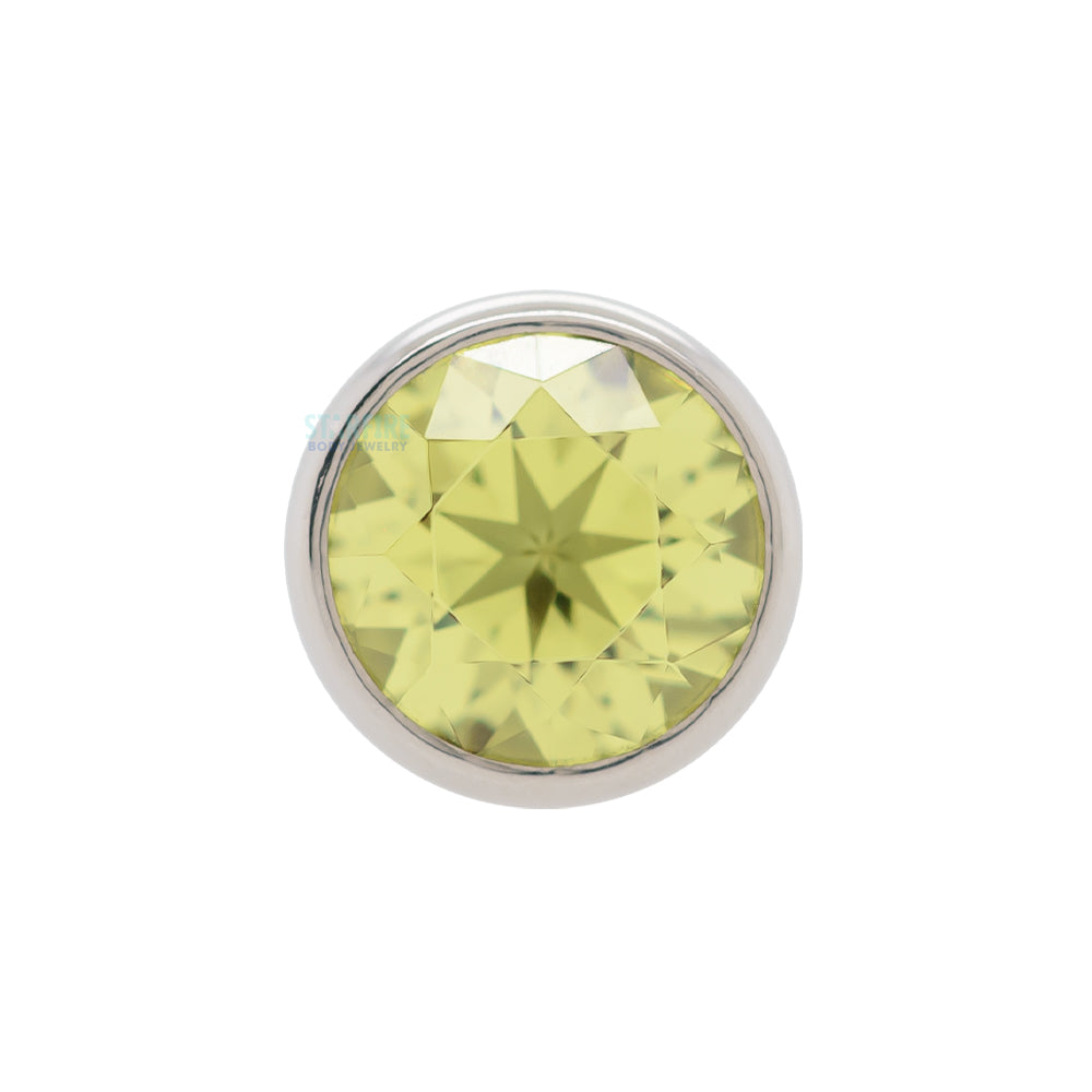 Bezel-set Round Faceted Gem on Flatback