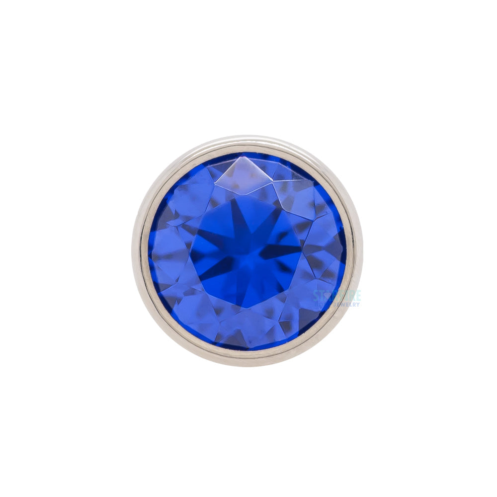 Bezel-set Round Faceted Gem on Flatback