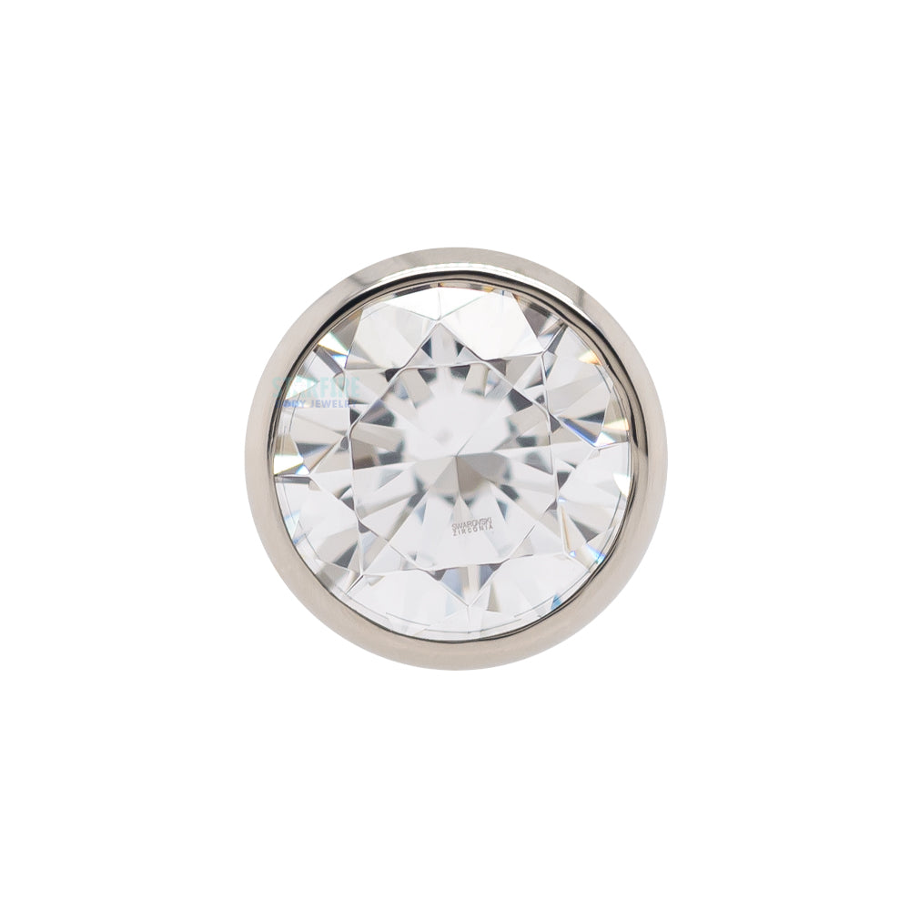Bezel-set Round Faceted Gem on Flatback