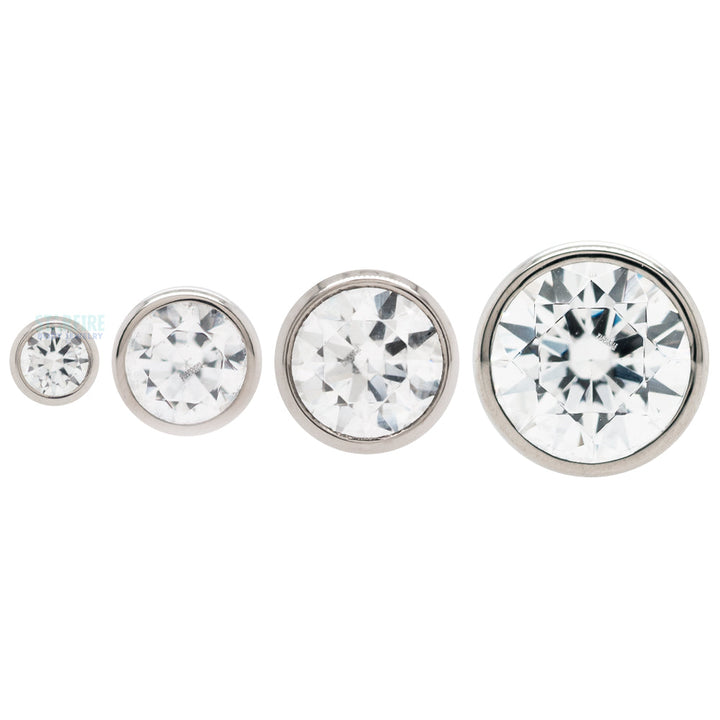 Bezel-set Round Faceted Gem on Flatback