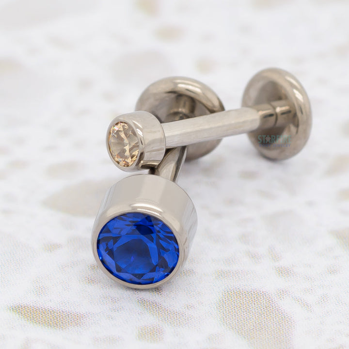 Bezel-set Round Faceted Gem on Flatback