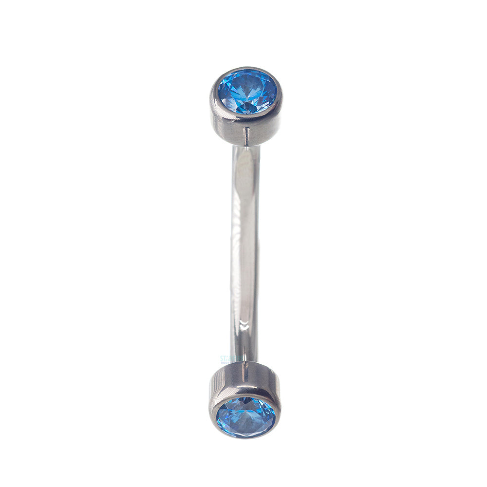 Faceted Gems in Bezel Curved Barbell