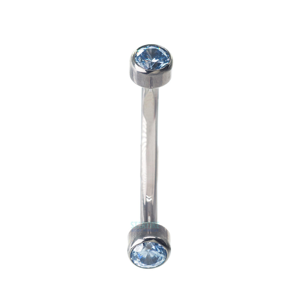 Faceted Gems in Bezel Curved Barbell