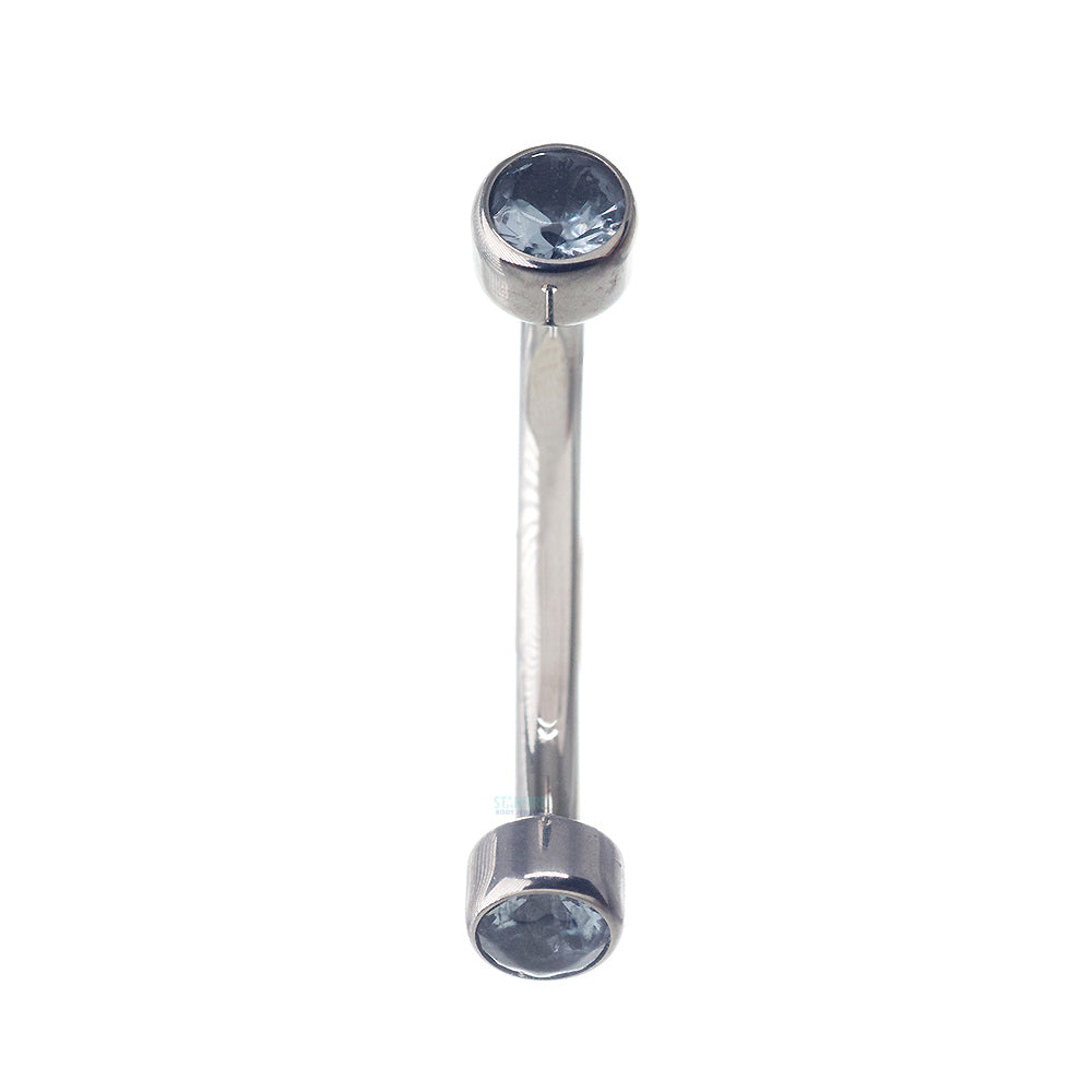 Faceted Gems in Bezel Curved Barbell