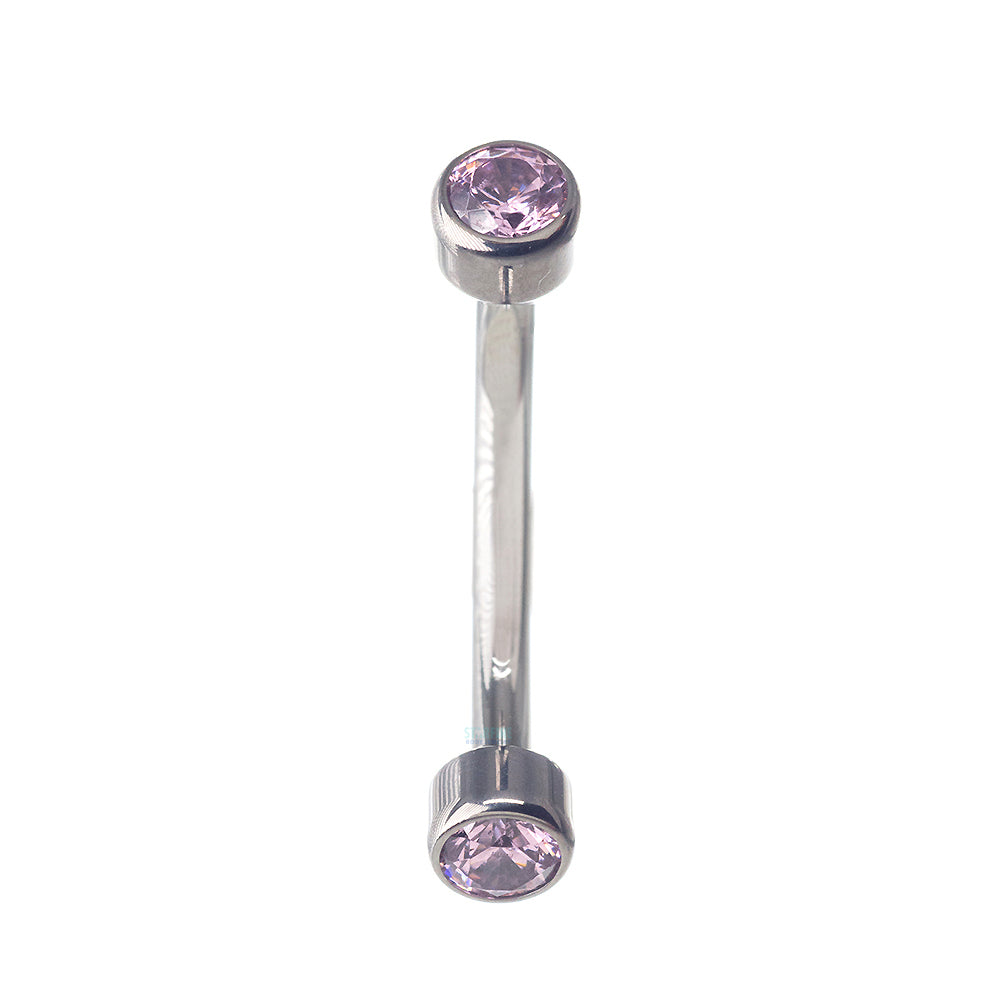 Faceted Gems in Bezel Curved Barbell