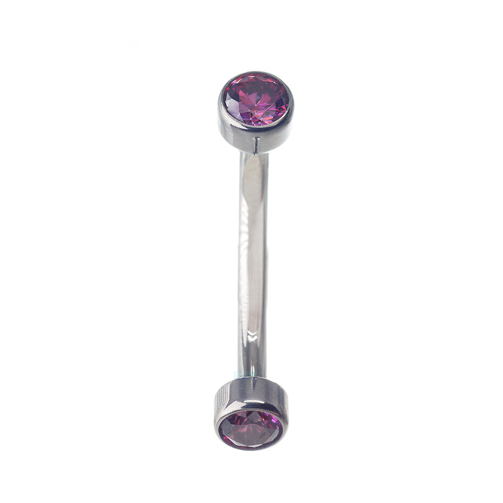 Faceted Gems in Bezel Curved Barbell