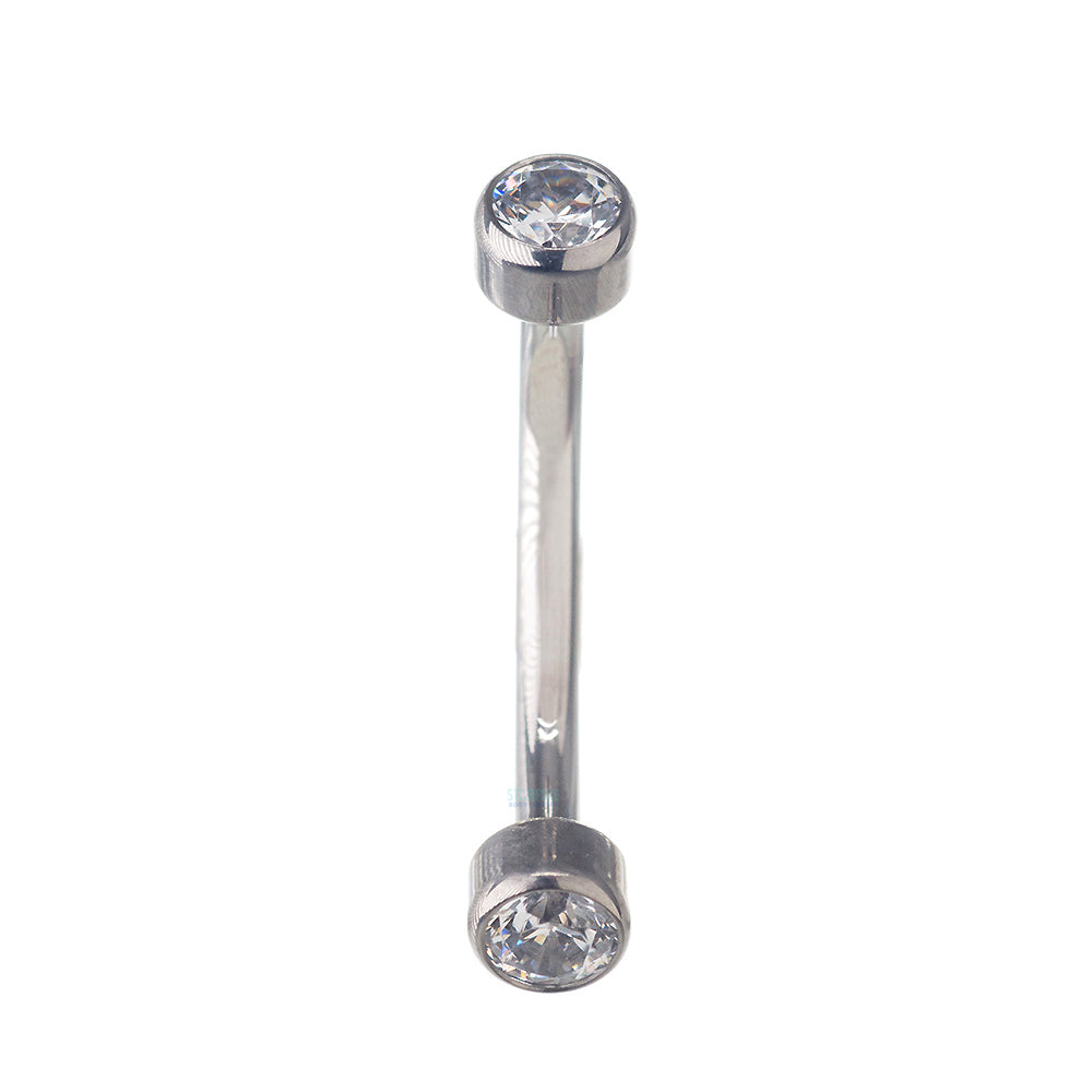 Faceted Gems in Bezel Curved Barbell