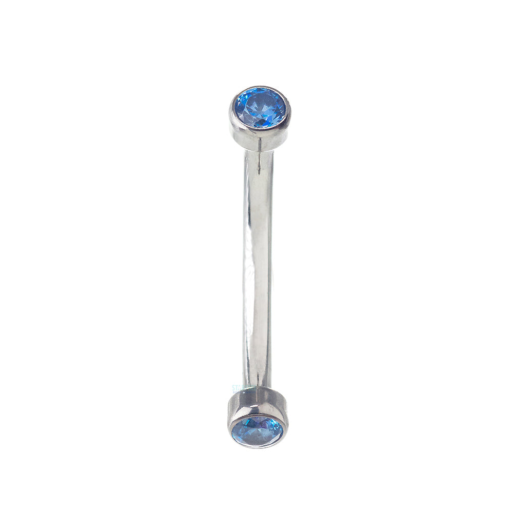 Faceted Gems in Bezel Curved Barbell