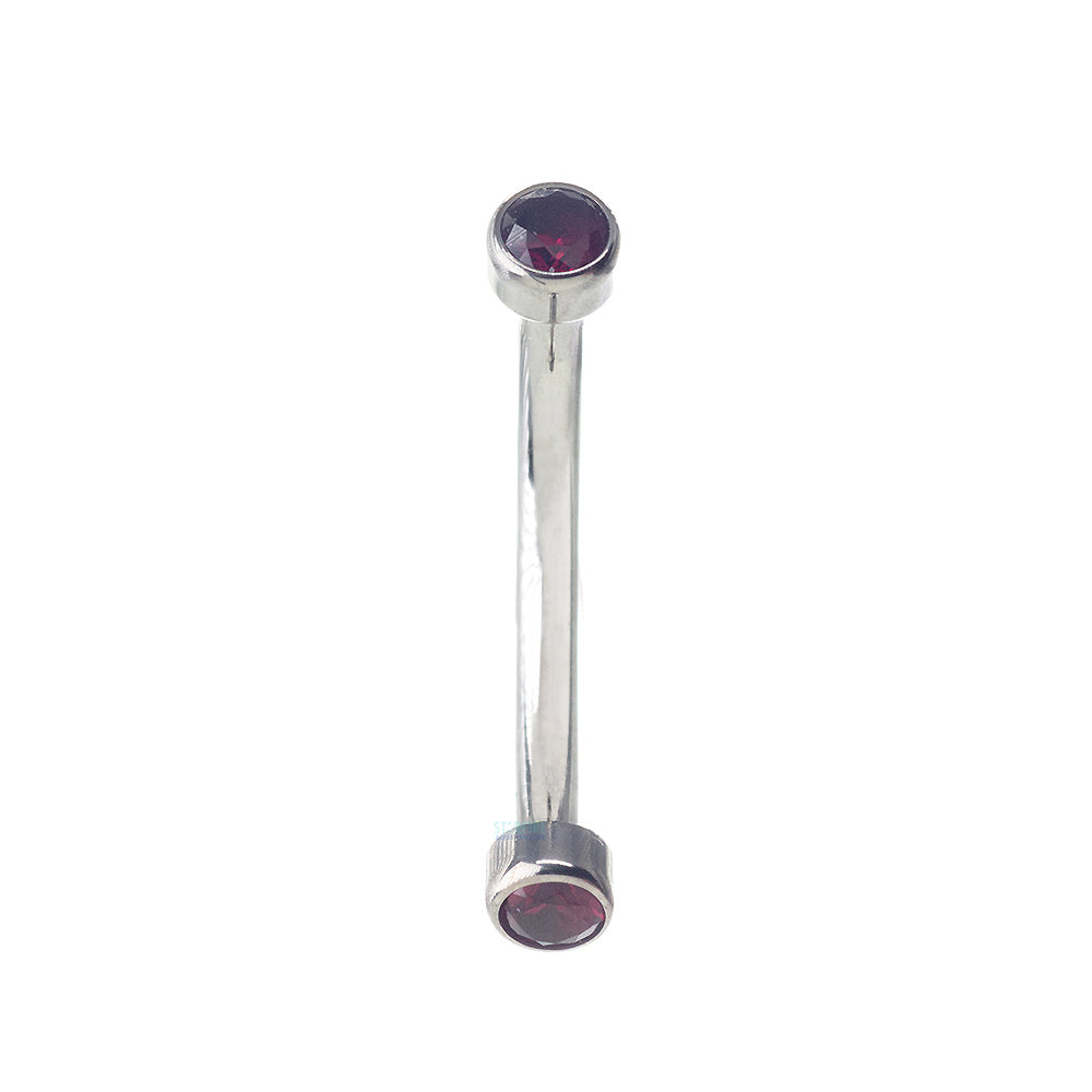 Faceted Gems in Bezel Curved Barbell
