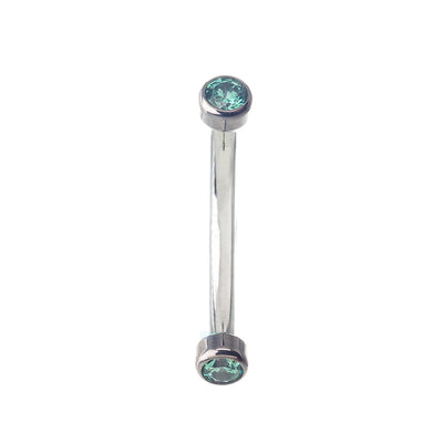 Faceted Gems in Bezel Curved Barbell