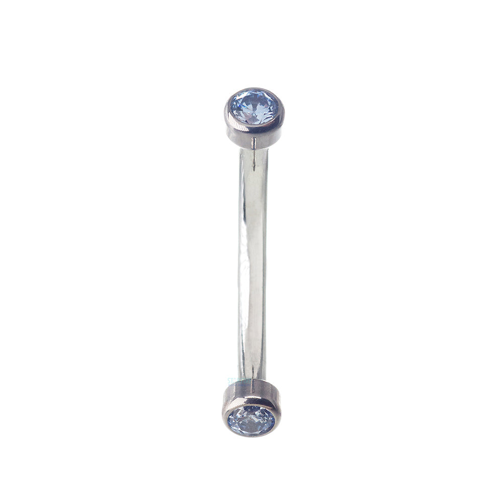 Faceted Gems in Bezel Curved Barbell