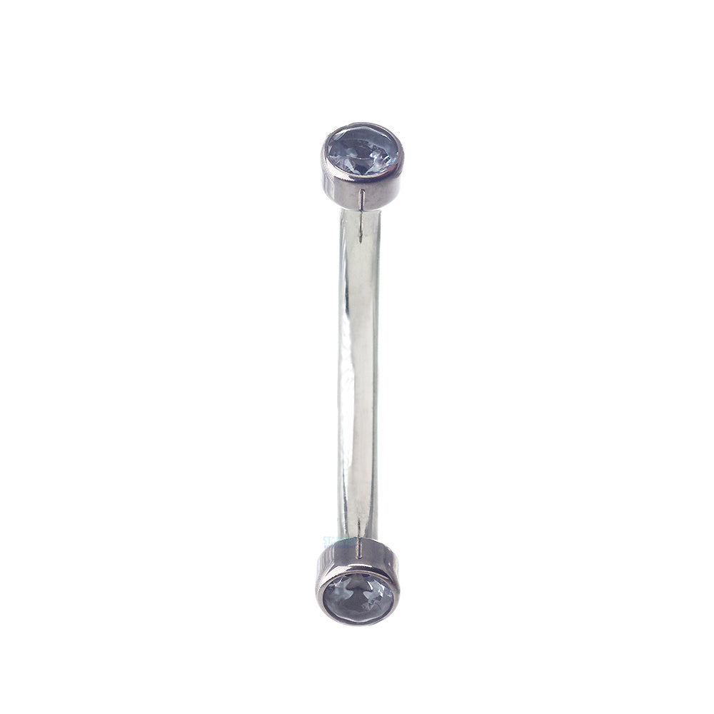 Faceted Gems in Bezel Curved Barbell
