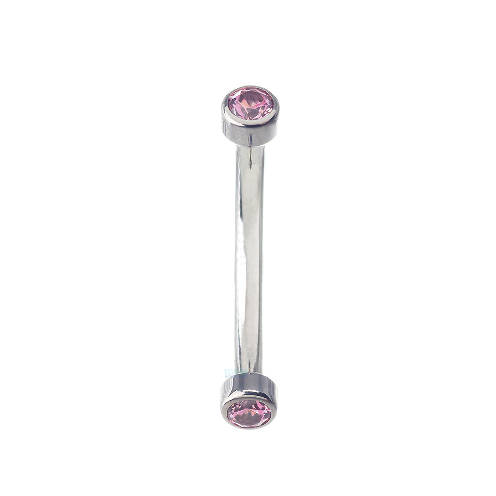 Faceted Gems in Bezel Curved Barbell
