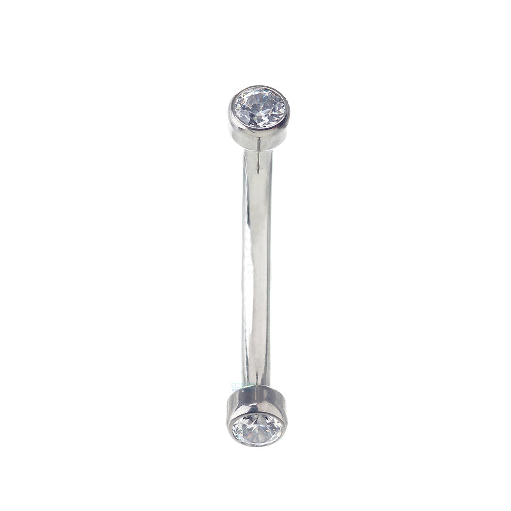 Faceted Gems in Bezel Curved Barbell