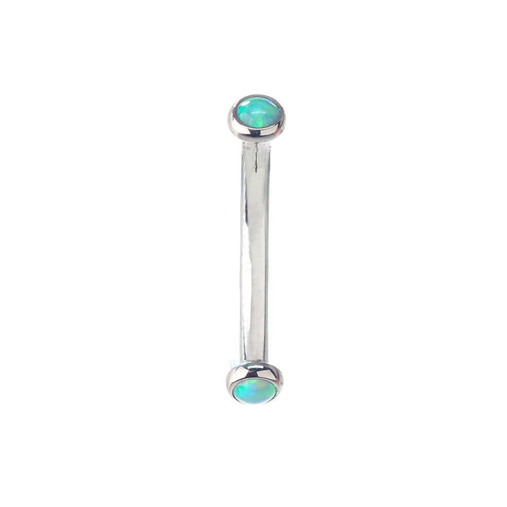 Opal Cabochons in Bezel Curved Barbell