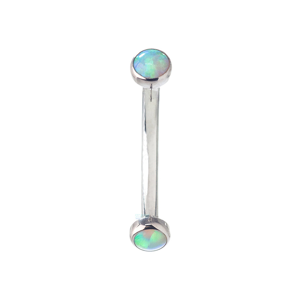 Opal Cabochons in Bezel Curved Barbell