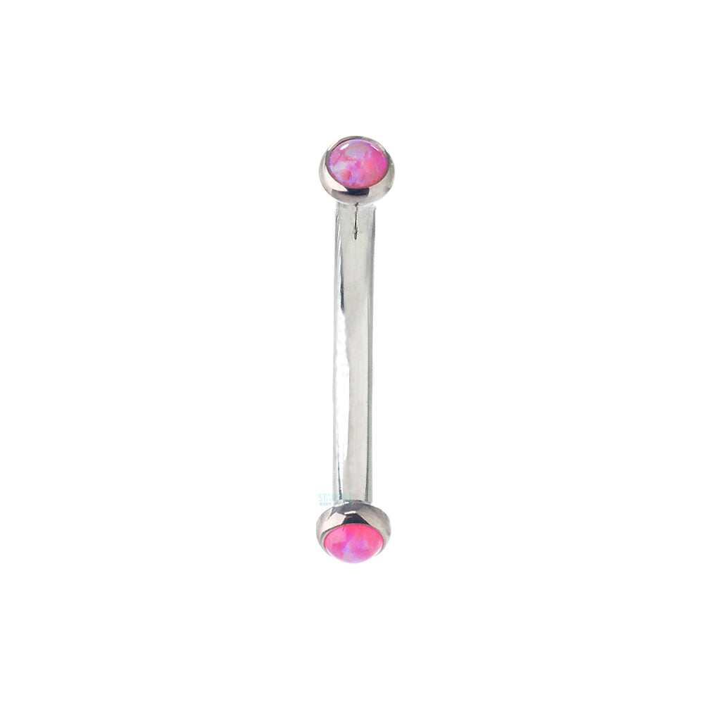 Opal Cabochons in Bezel Curved Barbell
