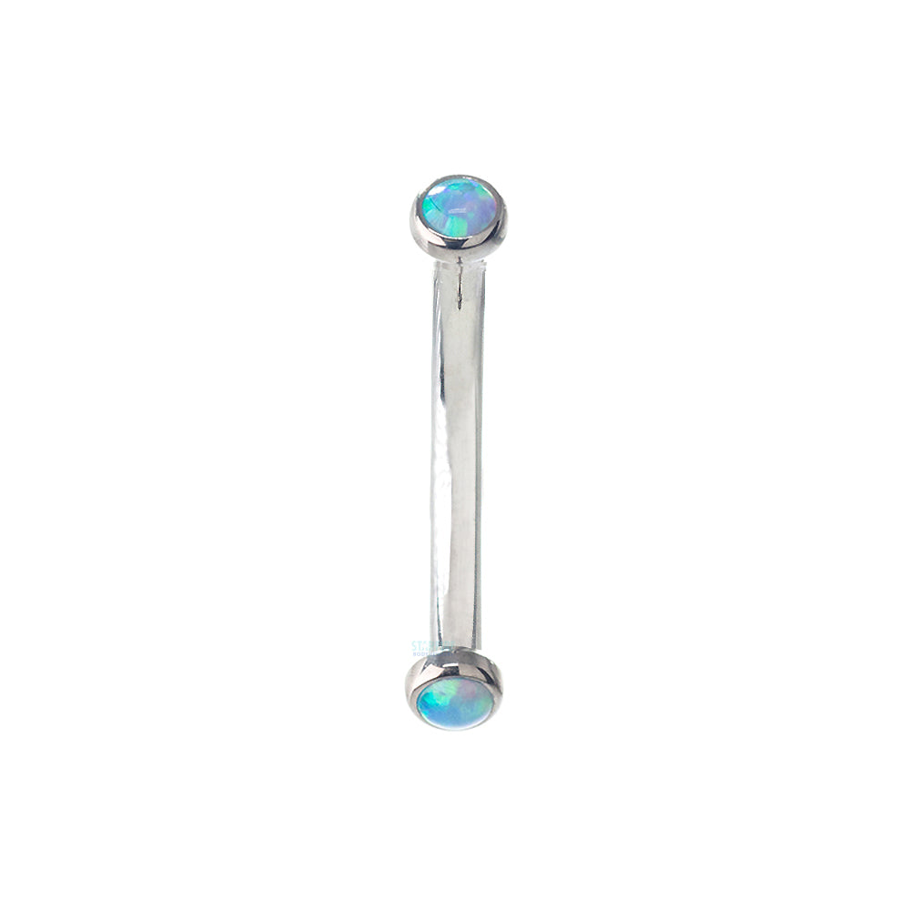 Opal Cabochons in Bezel Curved Barbell