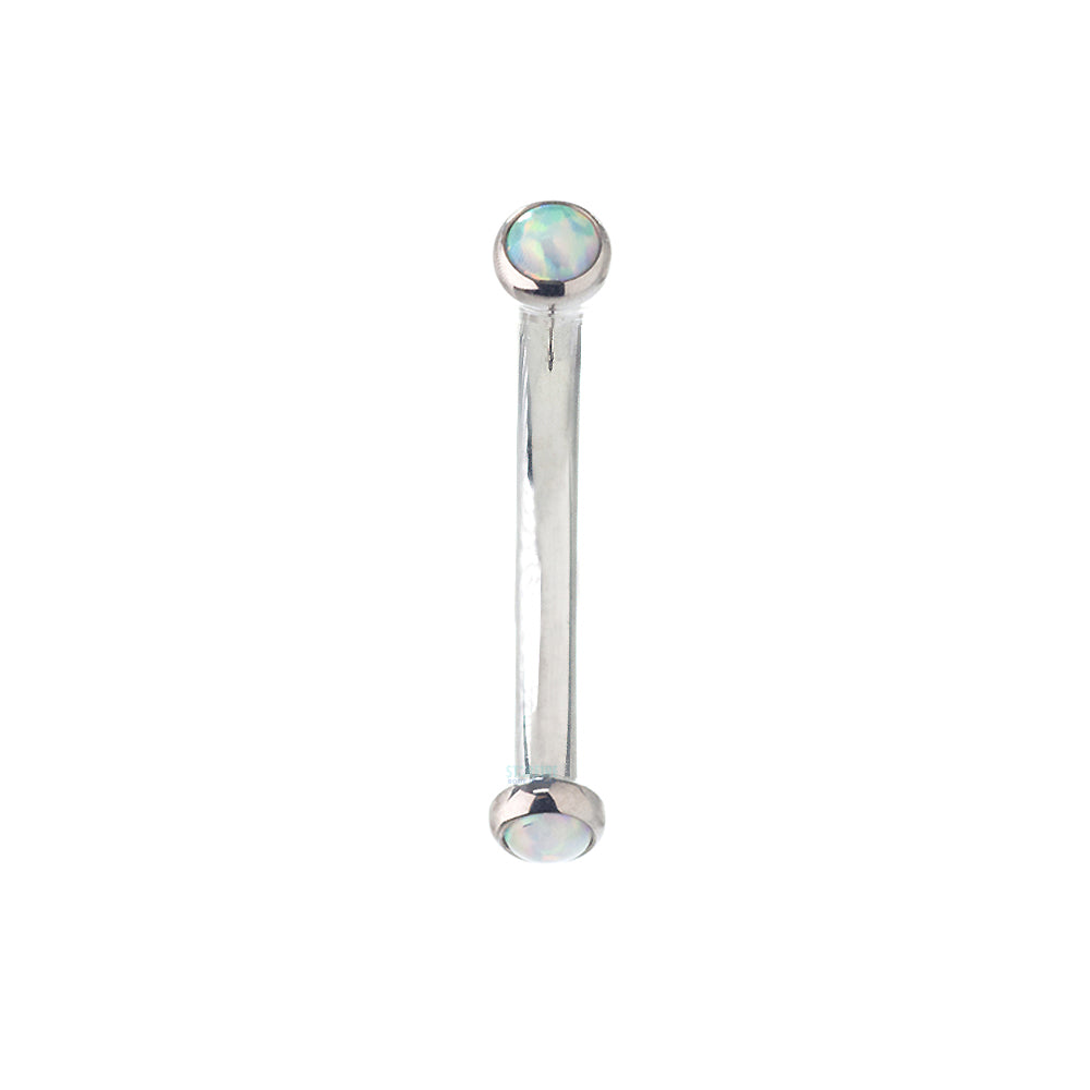 Opal Cabochons in Bezel Curved Barbell